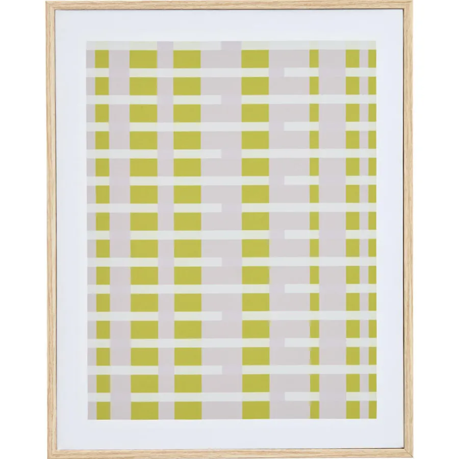 Canvas Schilderij Grafisch Stripes Lime/Lila 40x50 cm^ Hot