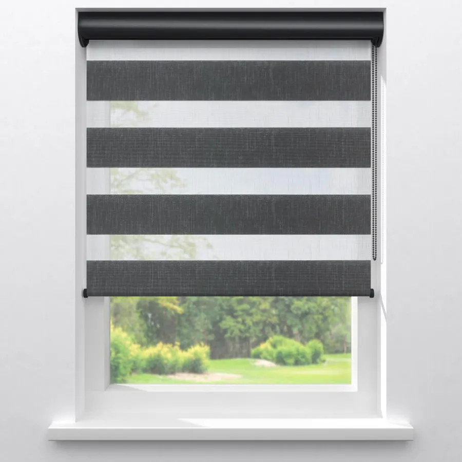 Duorolgordijn Niek Antraciet^ Outlet