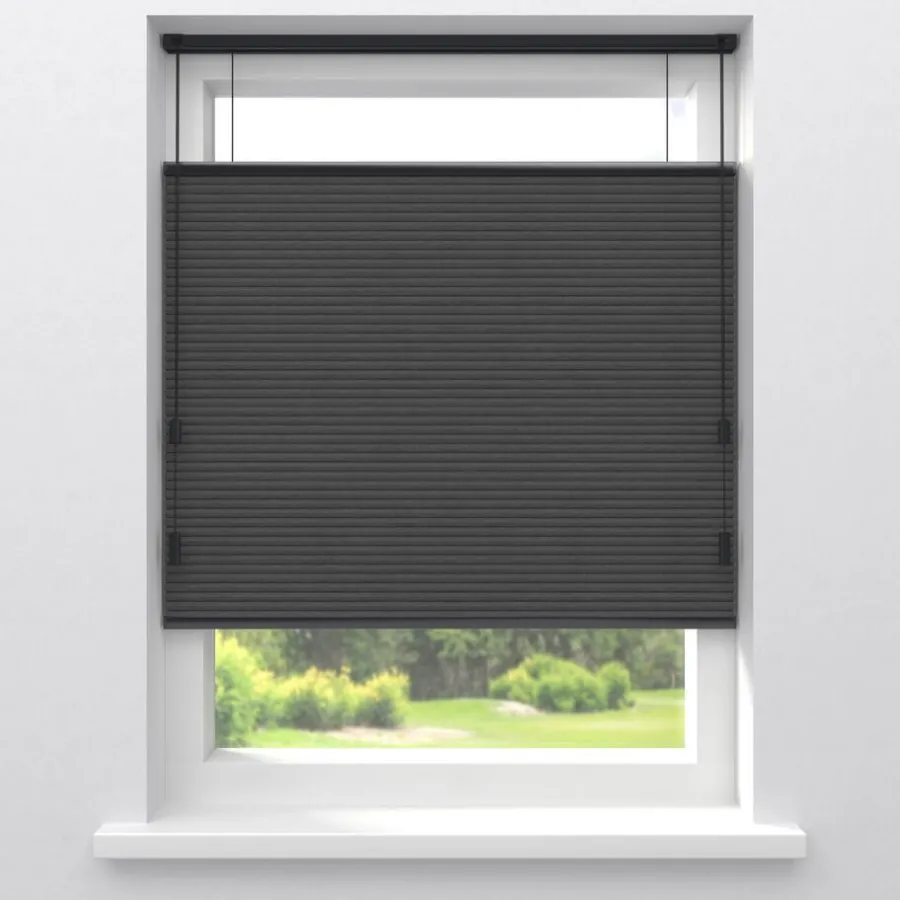 Fenstr Dubbel Plissé Aniek Antraciet Verduisterend^ Discount