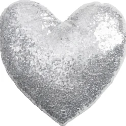 Kussen Hart Zilver 35x35 cm^ New