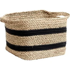Mand Lorrach Zwart Naturel 28x28x21 cm^ Discount