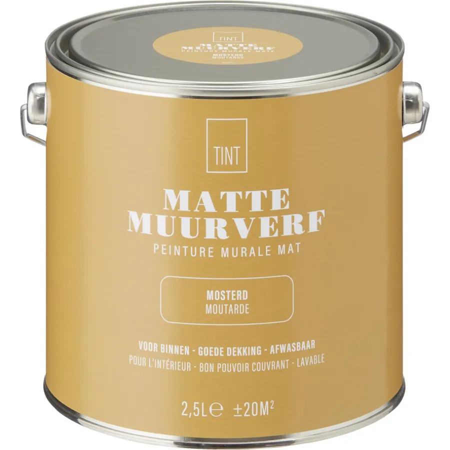 Muurverf Mat Mosterd 2.5 l^ New