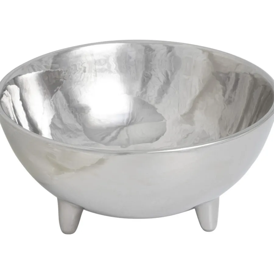 Schaal Op Voet Zilver - ø25 cm^ Hot